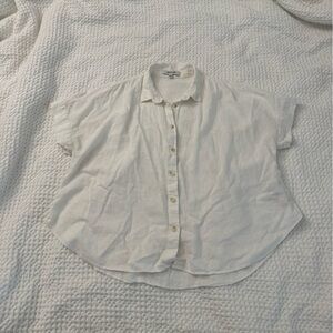 Madewell linen short sleeve blouse